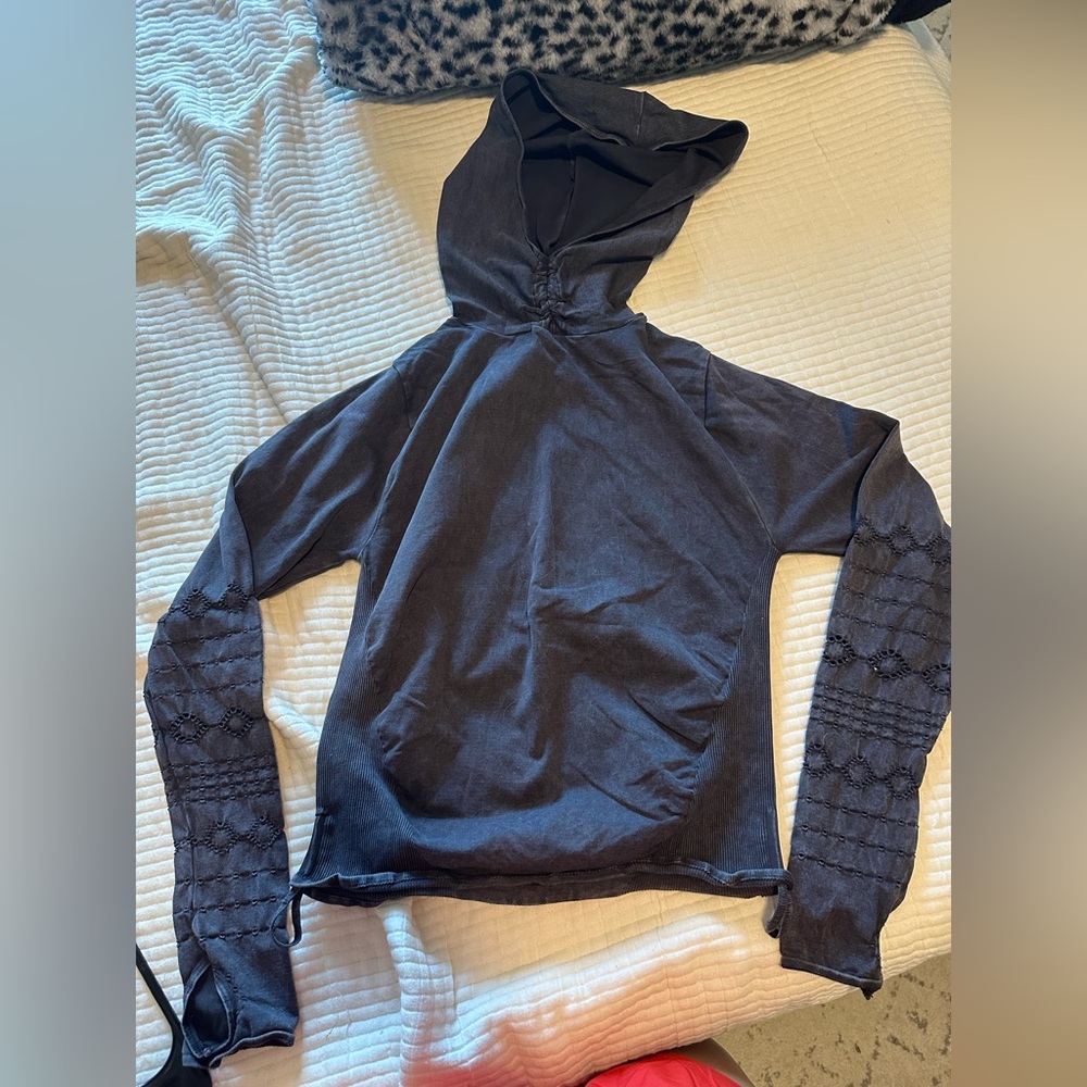 FP Movement Charcoal Long Sleeve hooded top